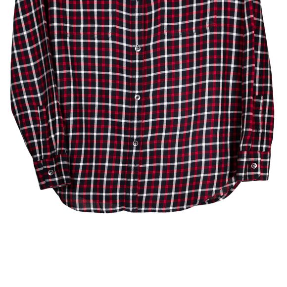 Chaps Ralph Lauren Women's Button Up Shirt Red Black Check Flannel Preppy Top L - Picture 6 of 9